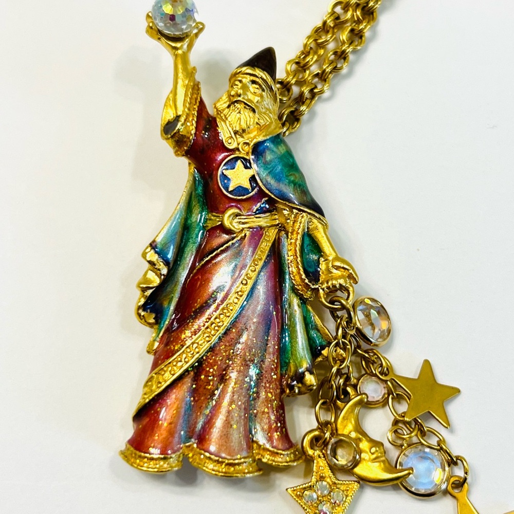 Colorful Wizard Pendant Necklace